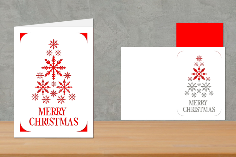 Christmas Snow Insert Card, Christmas Greeting Card