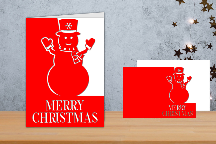 Christmas Card Papercut, Christmas card Template