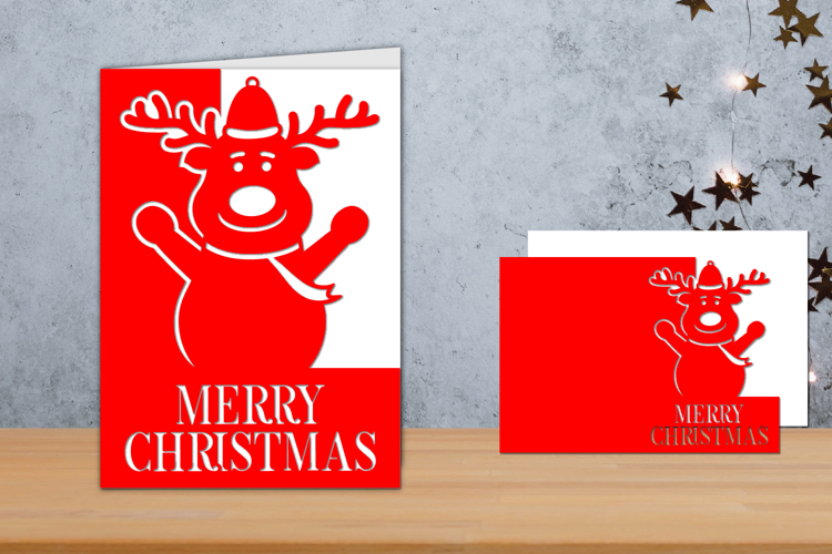 Christmas Card Papercut, Christmas card Template