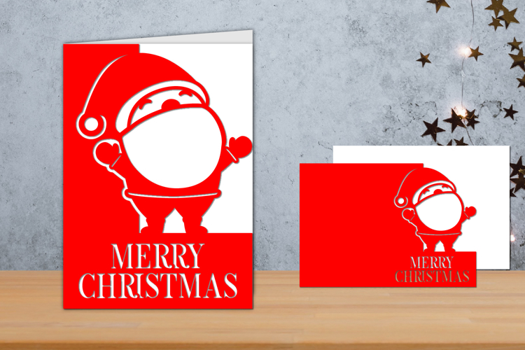Christmas Card Papercut, Christmas card Template