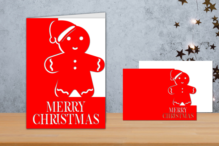 Christmas Card Papercut, Christmas card Template