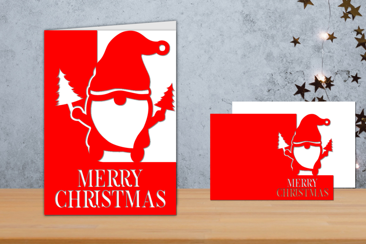 Christmas Card Papercut, Christmas card Template