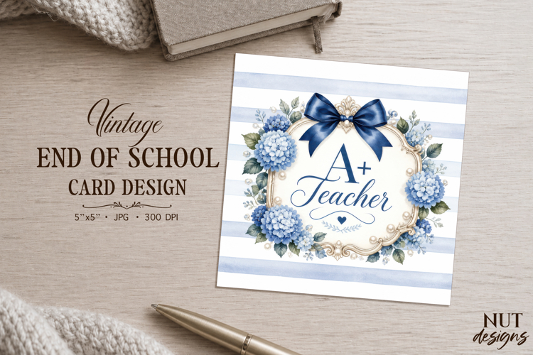 Card End of school A Teacher Graduation appreciation example image 1