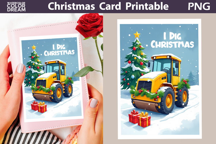 Construction Truck Card | I Dig Christmas