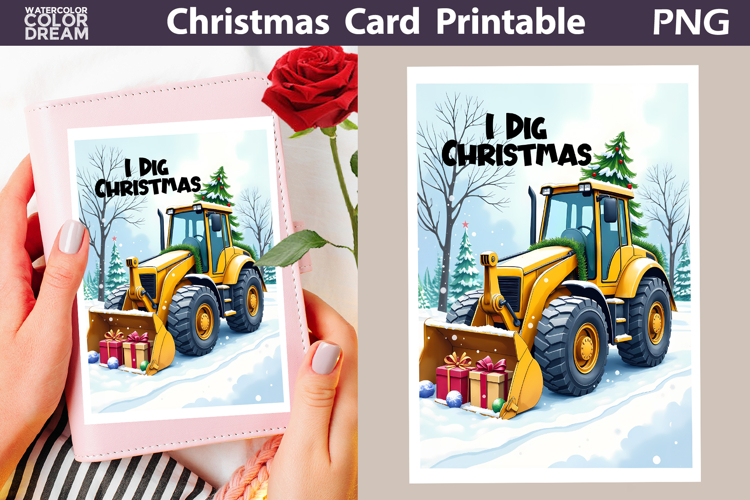 Construction Truck Card | I Dig Christmas
