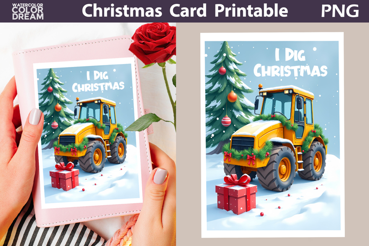Construction Truck Card | I Dig Christmas