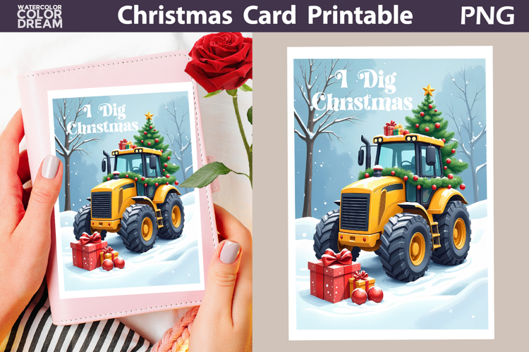 Construction Truck Card | I Dig Christmas