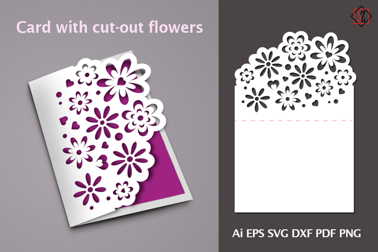 Decorative Card with Cut-Out Flowers