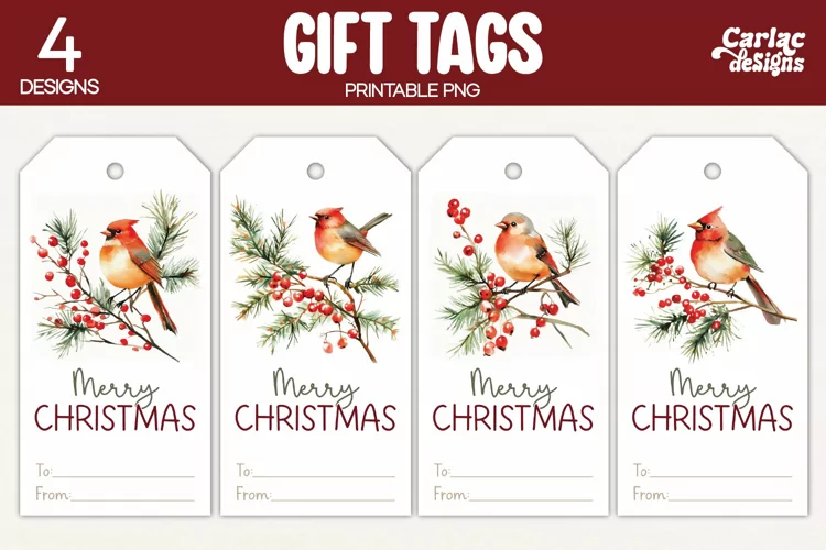Christmas Gift Tags, Merry Christmas Printable Tags