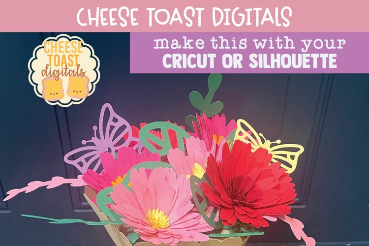 Cardstock Flower Bouquet SVG Floral Gift Box Design Free Design of