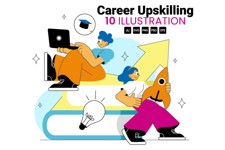 10 Career Upskilling Illustration