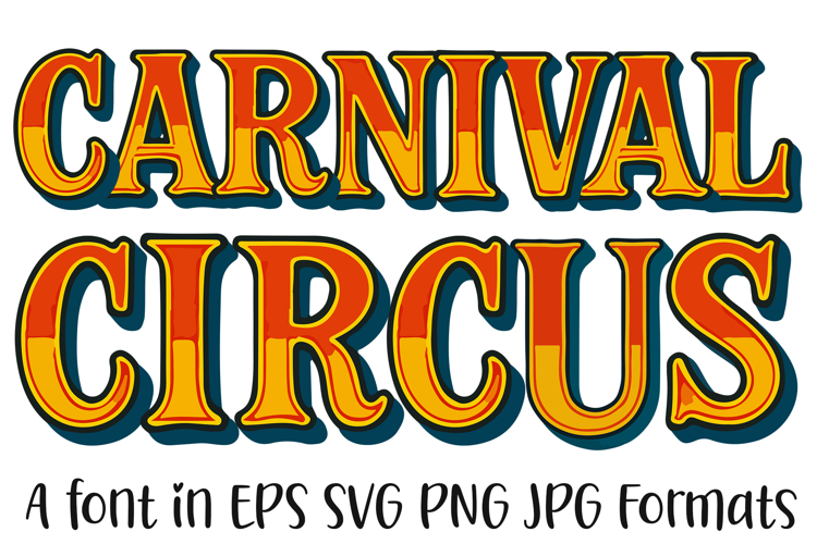 Carnival Circus Alphabet Lettering ABC Text Font SVG PNG