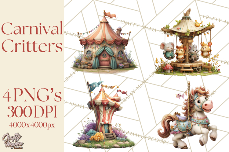 Woodland Carnival Clipart, Forest Animal Clip Art