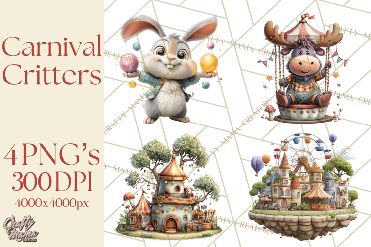 Woodland Carnival Clipart, Forest Animal Clip Art