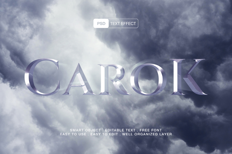 Metallic Text Effect Carok