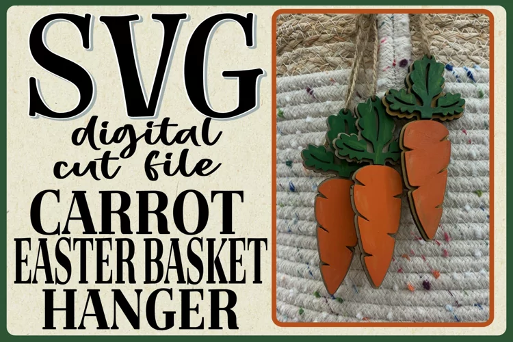 Carrot Easter Basket Hanger SVG Cut File Laser Glow Forge