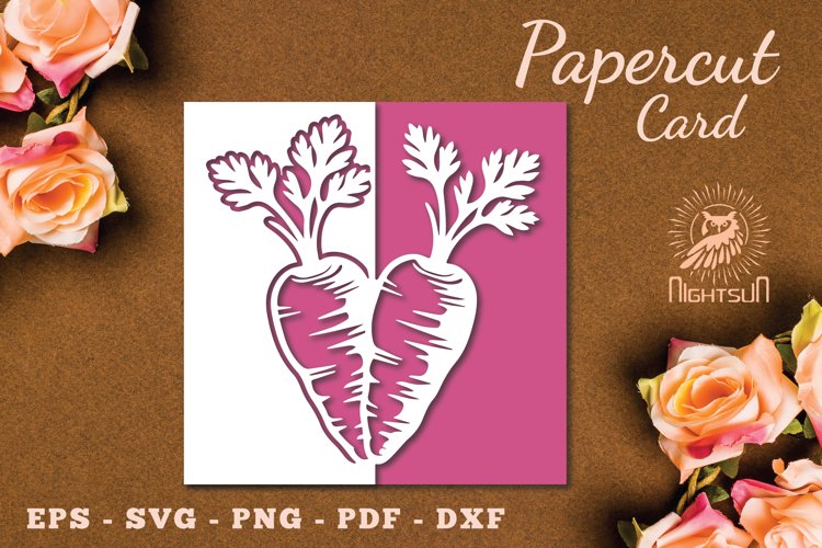 Carrot Papercut Card SVG