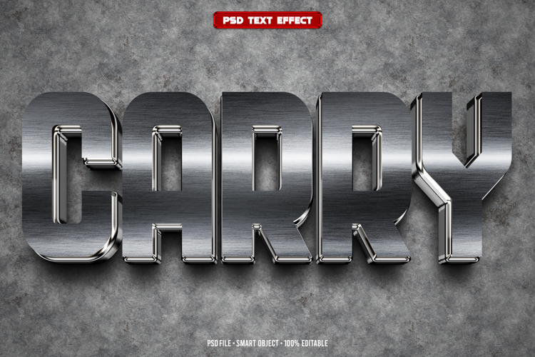 Carry 3D editable text effect