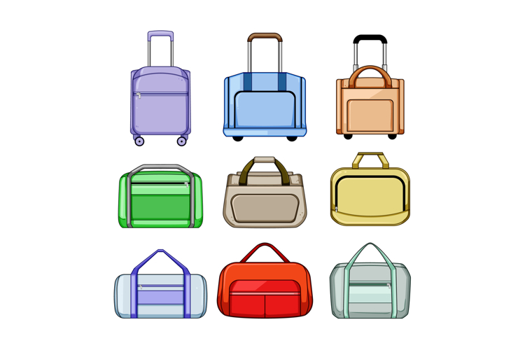 Collection of assorted travel luggage and carry on bags