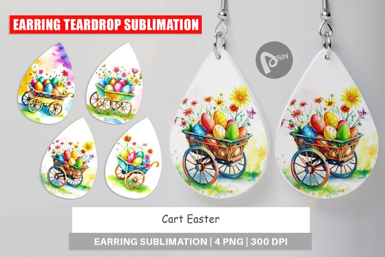 Earring Teardrop Cart Easter example image 1