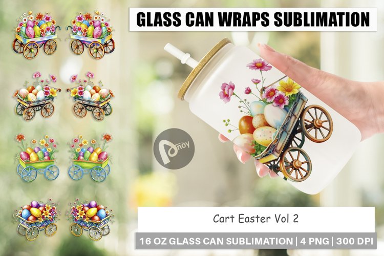 Glass Can Wraps Cart Easter example image 1
