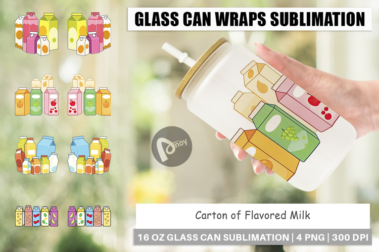 Glass Can Flavored Milk Carton