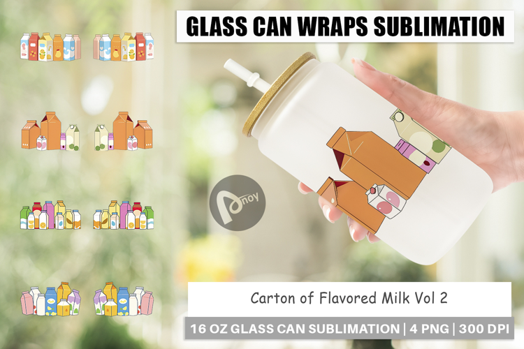 Glass Can Flavored Milk Carton
