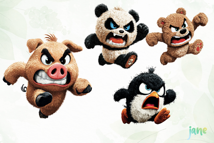 Cartoon Animals Running Sublimation