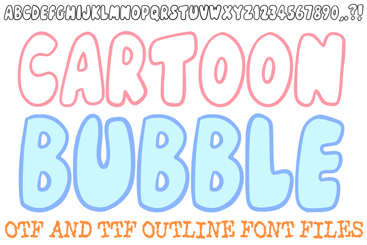Cartoon Bubble Font Hand Drawn Comic Lettering ABC OTF Type
