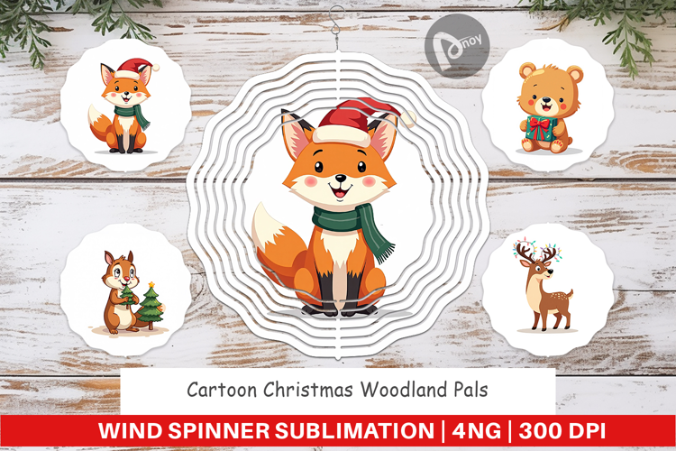 Christmas Woodland Pals Wind Spinner