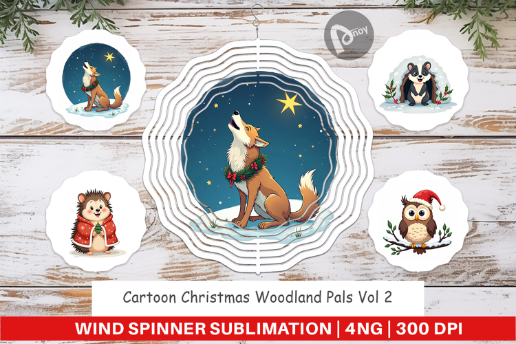 Christmas Woodland Pals Wind Spinner