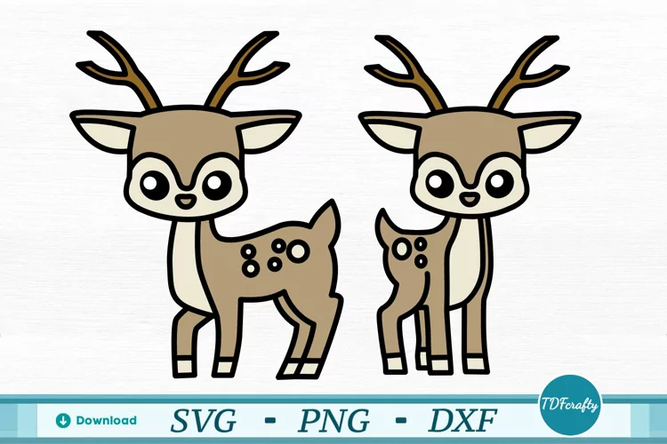 Cartoon Deer Duo Color