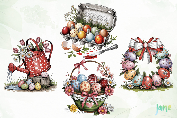 Cartoon Easter Clipart Sublimation