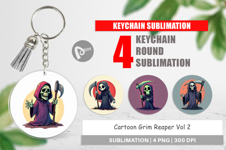 Cartoon Grim Reaper Keychain