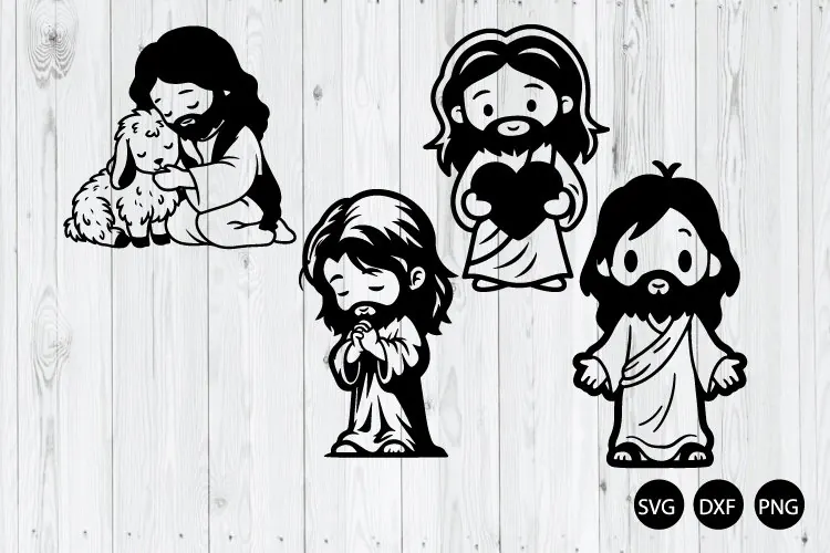 Jesus Chibi SVG, Cartoon Jesus SVG, religion SVG