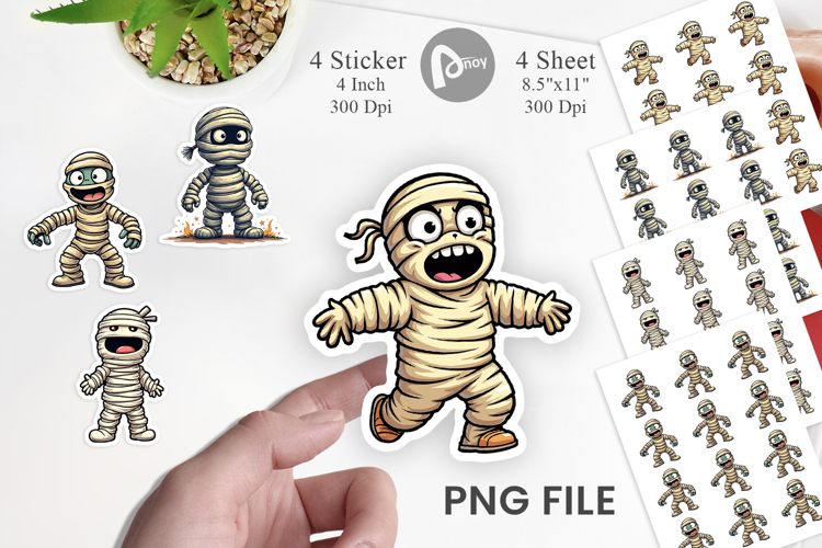 Cartoon Mummy Sticker