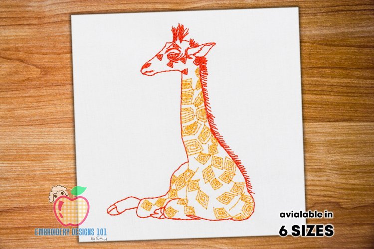 Cartoon Of The Giraffe Made With Colors Running Line example image 1