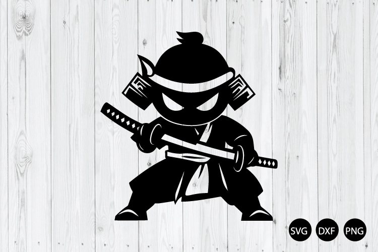Cartoon Samurai SVG, Cute Samurai SVG, Funny Samurai SVG