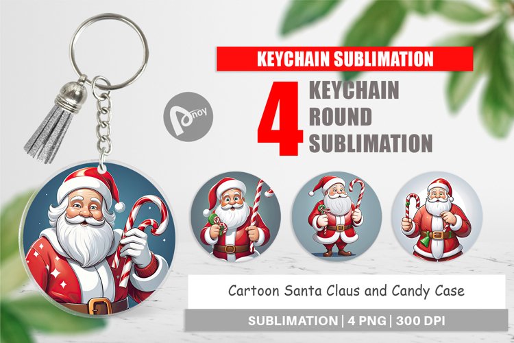 Keychain Cartoon Santa Claus