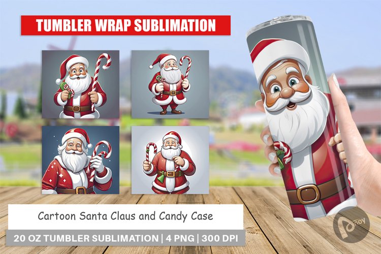 Tumbler Wrap Cartoon Santa Claus