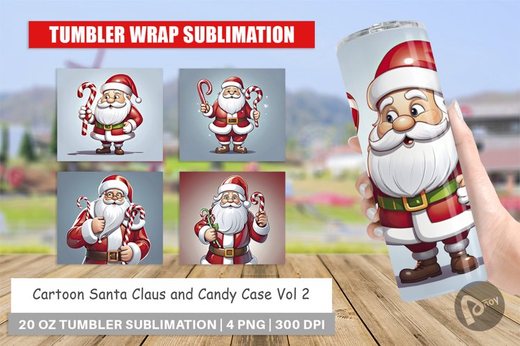 Tumbler Wrap Cartoon Santa Claus
