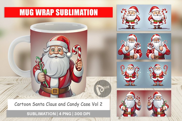 Mug Wrap Cartoon Santa Claus