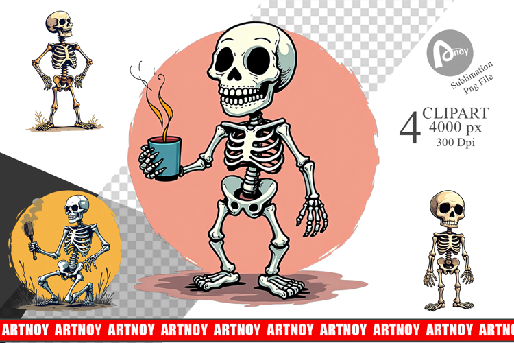 Dancing Skeleton Clipart Image 6