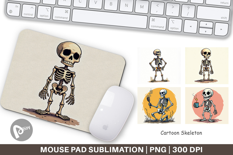Cartoon Skeleton Mouse Pad