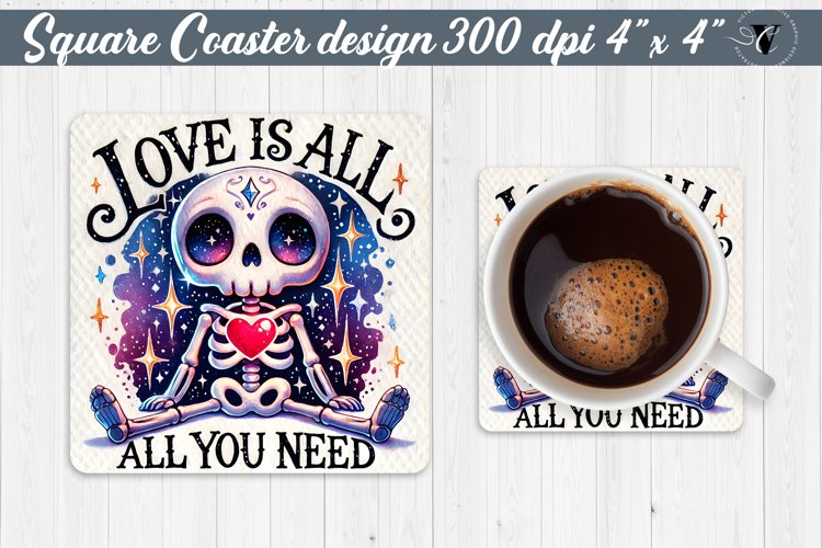 Square Coaster | Skeleton coaster | Halloween