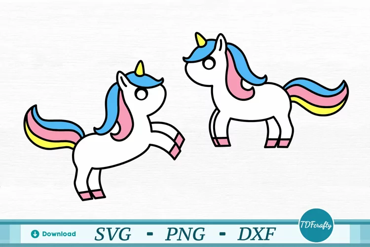 Cartoon Unicorn Duo Color