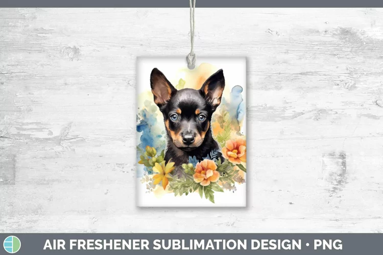 Cartoon Watercolor Australian Kelpie Air Freshener | Sublima