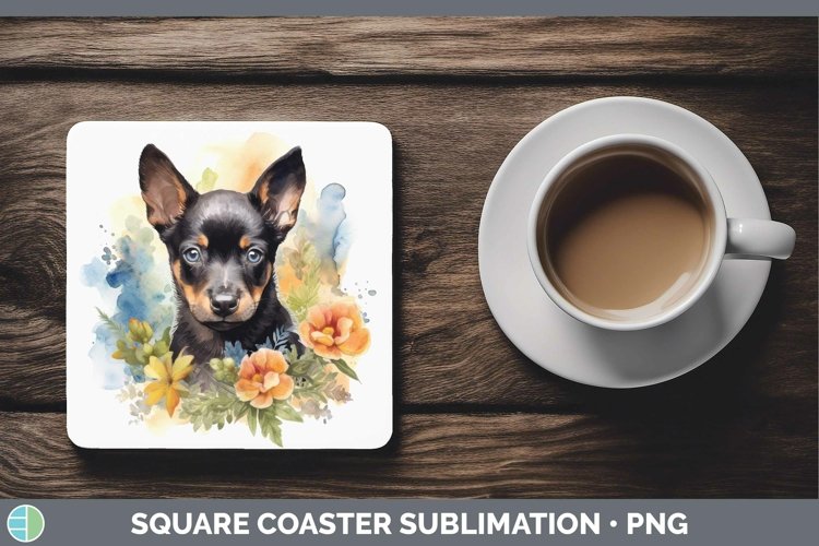 GorgeousCartoon Watercolor Square Coaster design.