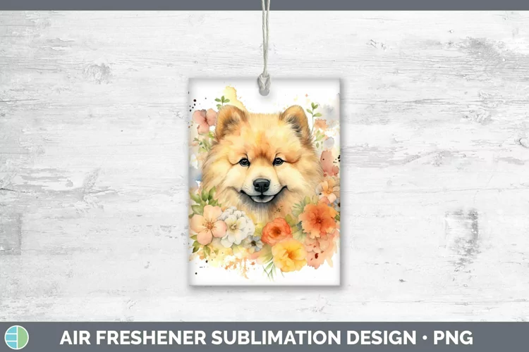 Cartoon Watercolor Chow Chow Air Freshener | Sublimation Car