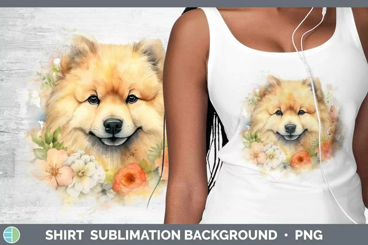 Cartoon Watercolor Chow Chow Shirt | Sublimation Sublimation